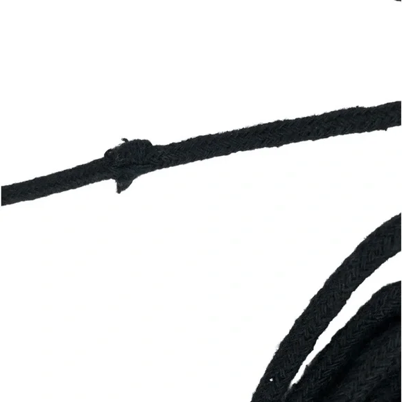 Danielle‎ Nicole Black Fringe Macrame Crochet Boho Hippie Crossbody Satchel Bag - Picture 7 of 7